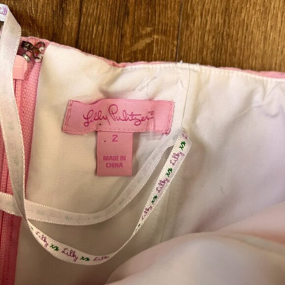 Lilly Pulitzer Betsey Dress Solid Faille in Lillys Pink Strapless Size 2 - Picture 11 of 12